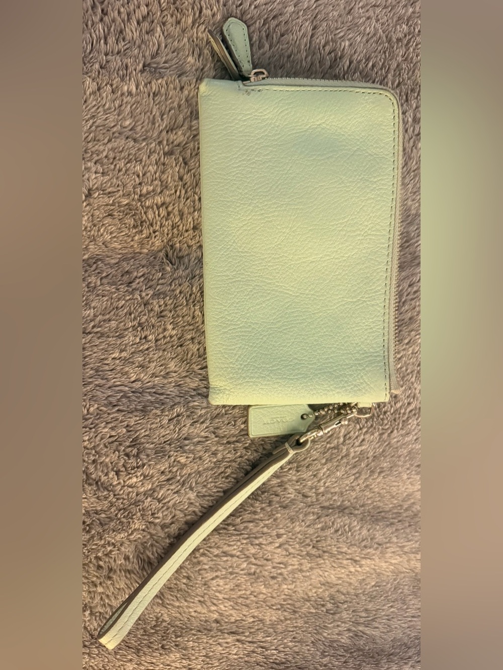 Coach Light Green Mint Leather Wristlet Wallet - Picture 4 of 12